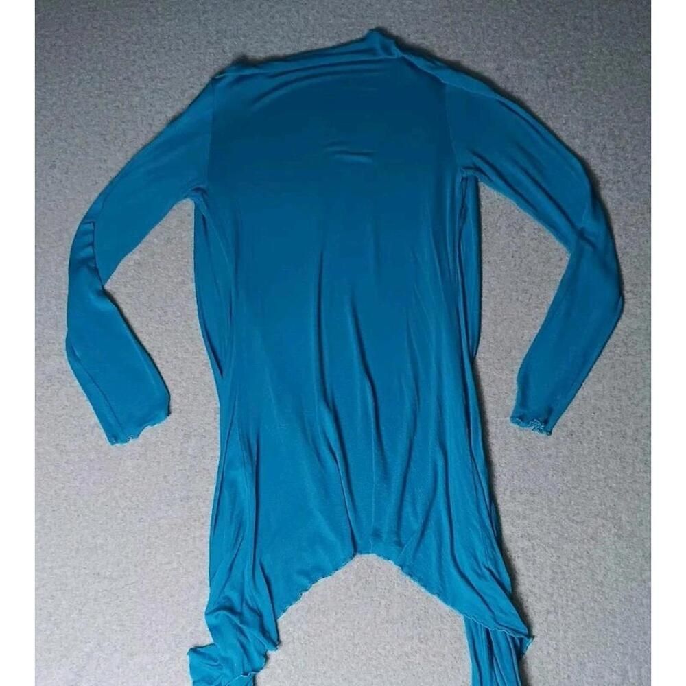 Venus Open Front Long Slinky Cardigan Womens Size One Size Bright Blue... - Picture 10 of 10